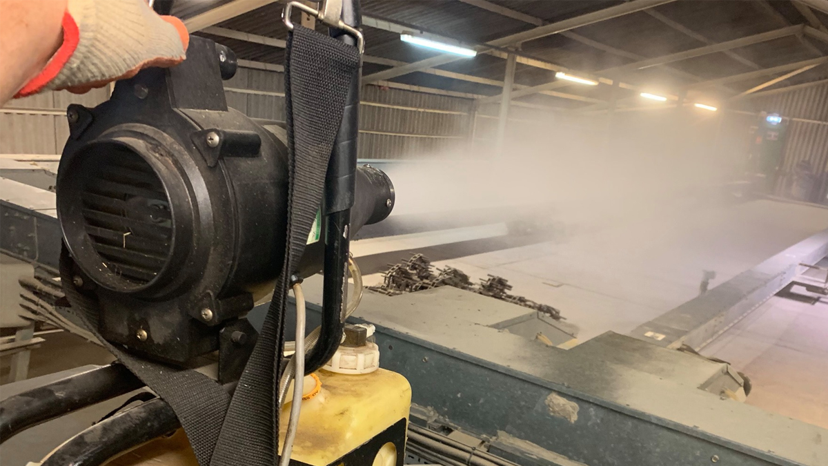 BPCA member Dealey using a ULV cold fogger in a food factory